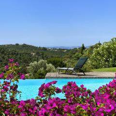 Villa CORAIL privée et climatisée pour 10 personnes avec piscine et superbe vue mer et collines à La Londe-les-Maures