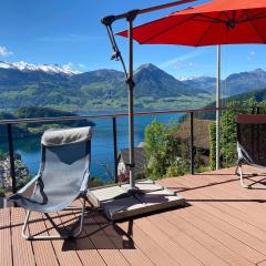 Cozy House above Lake Lucerne in car-free Vitznau Mittlerschwanden at Mount Rigi railway