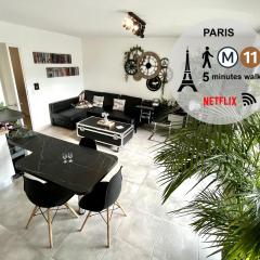 Paris I 77m Cosy luxe I Near by subway 11 & airport