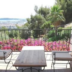 Bas de villa, vue mer, terrasse, clim, piscine