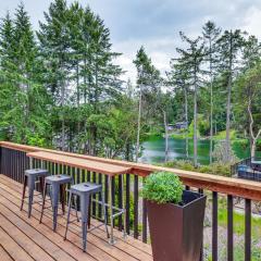 Anderson Island Home with Deck Steps to Lake!
