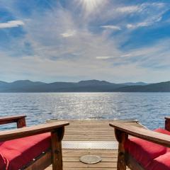 Waterfront Lake George Lodge with Boat Dock and Deck!