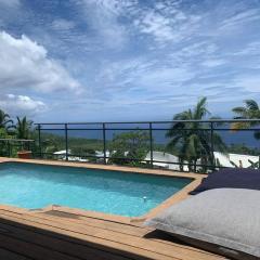 Maison vue sur l'océan avec piscine