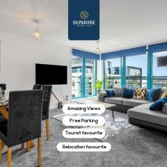 THE PENTHOUSE, Spacious, Stunning Views, Foosball Table, 3 Large Rooms, Central Location, River Front, 1 Min From Tay Bridge, V&A, Train Station, City Centre, Lift Access, Free Parking & WiFi, INVOICE and REDUCED PRICE only via SUNRISE SHORT LETS Dundee