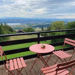Chalet avec vue panoramique alpes et lac