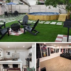 Blisscapade Pool Movie Theater Games Backyard