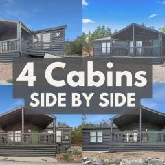 Starlight Horizon 4 Cabins EFGH - 4 Side-by-Side Cabins Pet-Friendly Texas Hill Country Group Stay Near Canyon Lake - Pool, Stargazing, Sleeps 32