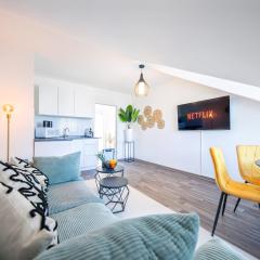 nestup - Zentrales Apartment mit Boxspringbetten, Smart-TV und ausgestatteter Küche
