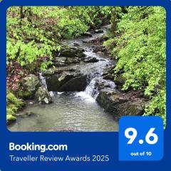 Secluded Home with Mini Waterfall and a Creek in Hot Springs