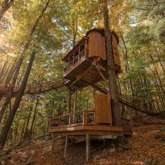 Magical Tree House Rental in the Woods near Syracuse for Glamping in New York State