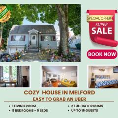 597 - 5BR Medford - Cozy Stay near Stone Zoo