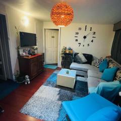 Guest room with private bathroom and living space