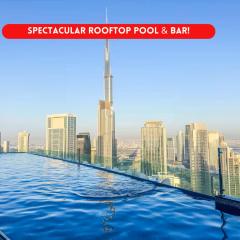 New Luxury SeaView 2Bed - Spectacular Rooftop Infinity Pool, Bar & Burj Views!