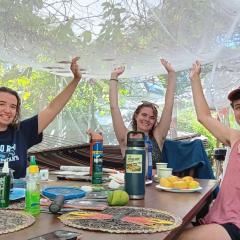 MI CASA-SU CASA GLAMPING CAMPSITE -65 -Special Offer Cash-Paypal-10ft Tent-Rental- Shadowed Fruit Trees -Cozy- Secret Garden Forest w Queen-Inflatable-Bed Linen-towel-Fan -5 Minutes Walk to JAK BIOBAY TOUR, Restaurants-Esperanza-Sun-Bay-Black Sand Beaches