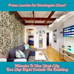 Chic Penthouse 15 Minutes From NYC - bus stop at doorstep