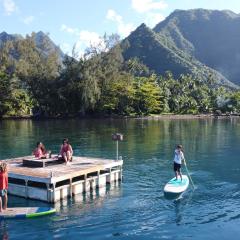tahiti-bungalow at Teahupoo: beachfront with pountoon and mini pool