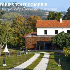 Gîte moderne avec jardin, étang, terrasses et confort tout inclus à Montbrison - FR-1-496-157