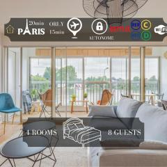 Appart'Hôtel Luminous Vue Seine- Paris 15min