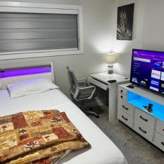 White Private Room in Beaumont near YEG Airport with Shared Bathroom and Kitchen