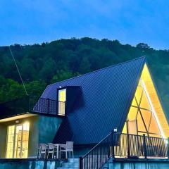 A Frame Villa in Zaqatala Gebizdere vs Hot Pool & Panoramic View