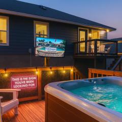 Neon Vibes Outdoor TV Hot Tub Arcade Room