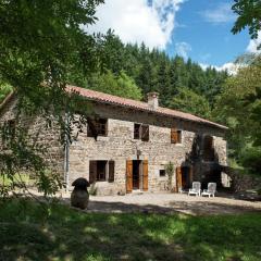 Beautiful farmhouse in mountain forest setting