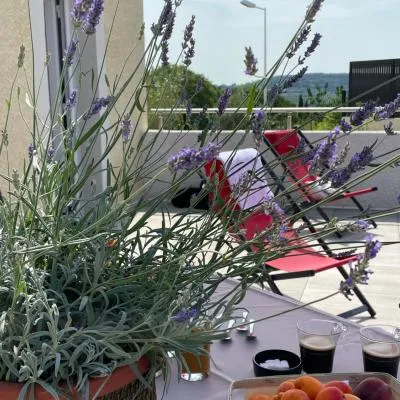 Val des Bruyères - gîte 15mn Pézenas avec terrasse et cour close - Parking privatif securisé - wifi FTTH gratuit，位于Néffiès的酒店