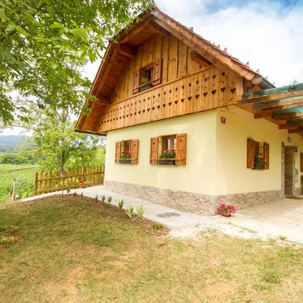 Country House Srček with Two Bedrooms and Vineyard View，位于Bizeljsko的酒店