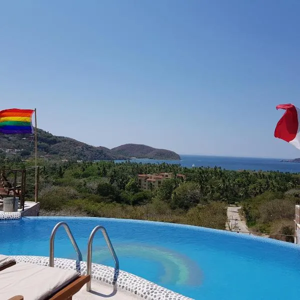 Casa Arcoiris Zihuatanejo B&B，位于锡瓦塔塔内霍的酒店