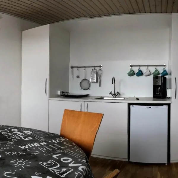 2 rooms, private kitchen, bathroom, and garden.，位于Højbjerg的酒店