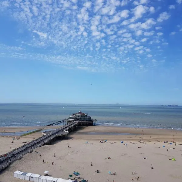 Beautiful Top Floor Seaview Studio Apartment B'berge-Bruges，位于布兰肯贝赫的酒店