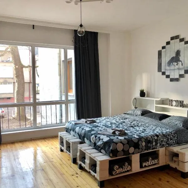 Spacious modern vintage flat in the heart of Sofia，位于索非亚的酒店