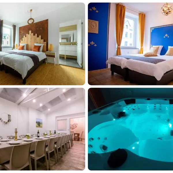 Zythogite, 23 personnes, 9 chambres, 6 salles de bain, bbq, jacuzzi, jardin, billard，位于弗洛朗维尔的酒店