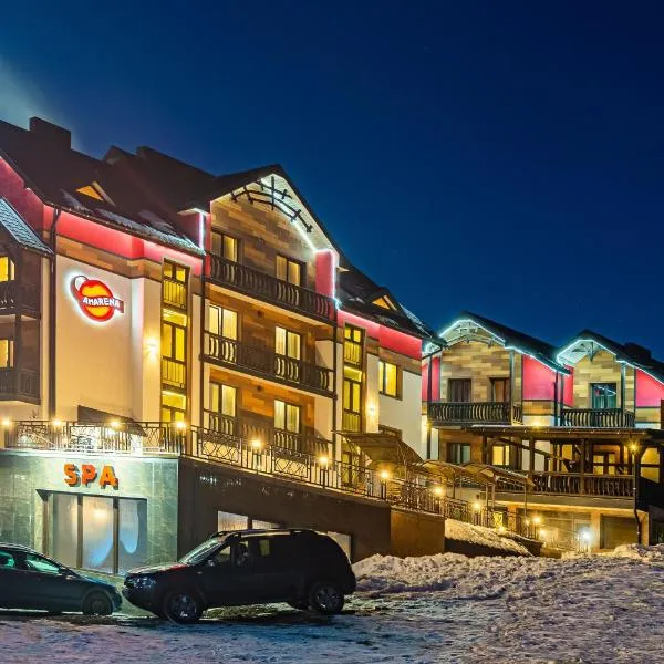 Amarena SPA Hotel - Breakfast included in the price Spa Swimming pool Sauna Hammam Jacuzzi Restaurant inexpensive and delicious food Parking area Barbecue 400 m to Bukovel Lift 1 room and cottages，位于布克维的酒店