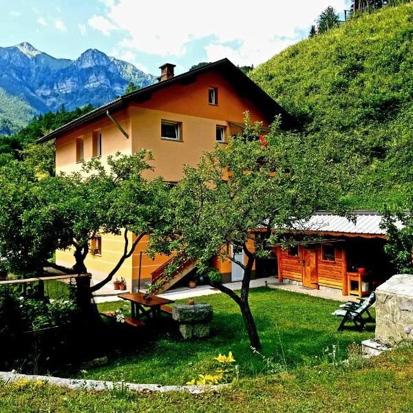 Apartment and Garden house among the mountains，位于Podbrdo的酒店