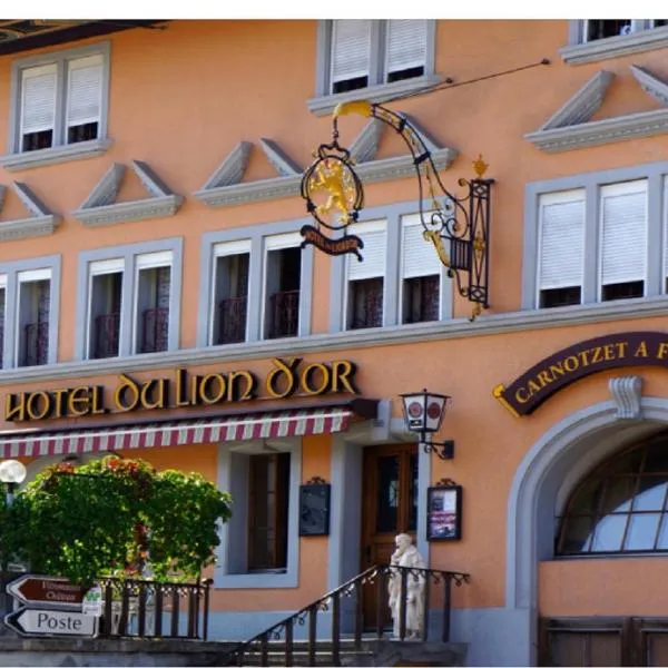 Hôtel Lion d'Or Romont，位于Cremin的酒店