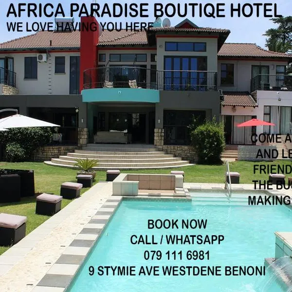 Africa Paradise - OR Tambo Airport Boutique Hotel，位于Brakpan的酒店