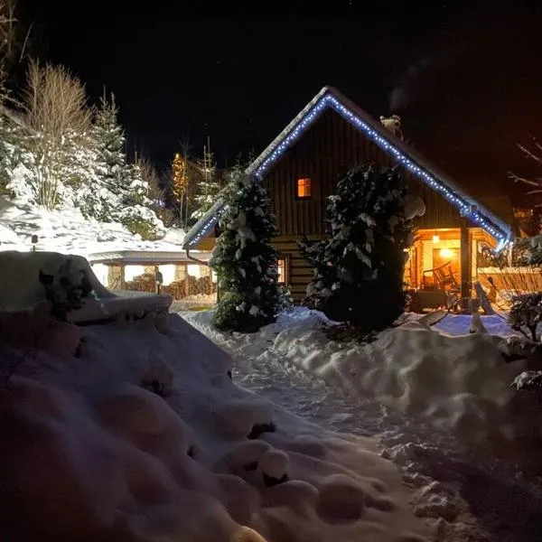 Wooden house in the heart of the Giant Mountains with own hill，位于Prosečné的酒店