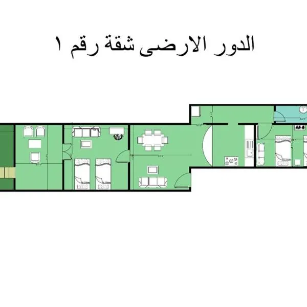 1or2 Ground Chalets 2 Bedrooms villa114 Green Beach，位于Abū Shunaynah的酒店