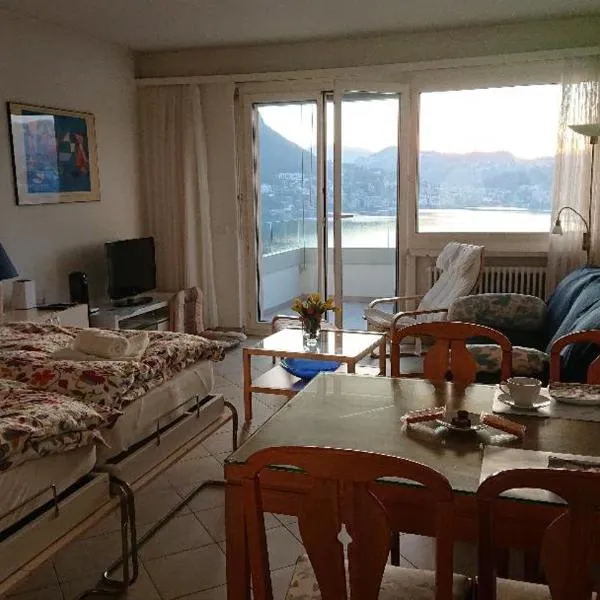 FLAT WITH AMAZING VIEW OVER THE GULF OF LUGANO，位于卢加诺的酒店