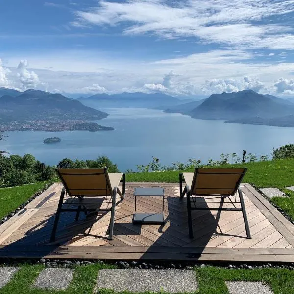 Private Luxury Spa & Silence Retreat with Spectacular View over the Lake Maggiore，位于Agrano的酒店