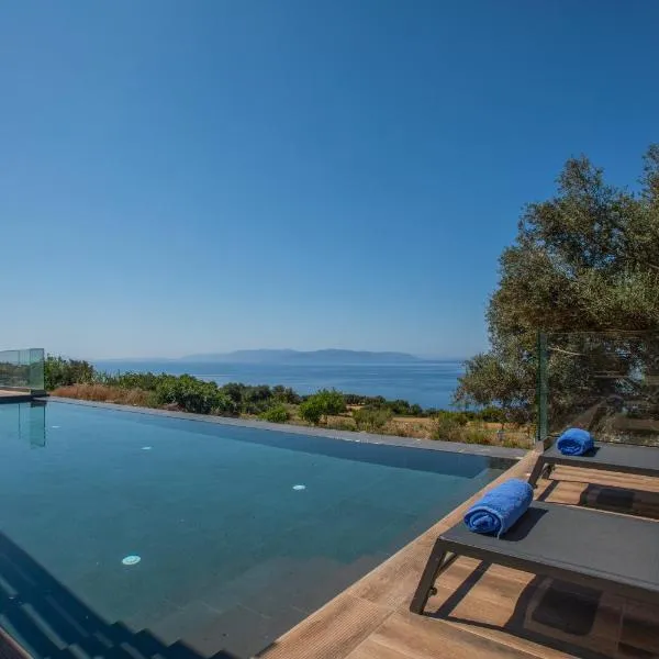 Brand new Villa Lefka with private pool at Platies，位于Plateies的酒店