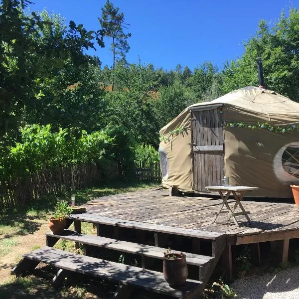 Star Gazing Luxury Yurt above beautiful RIVER, off grid，位于Vale do Barco的酒店