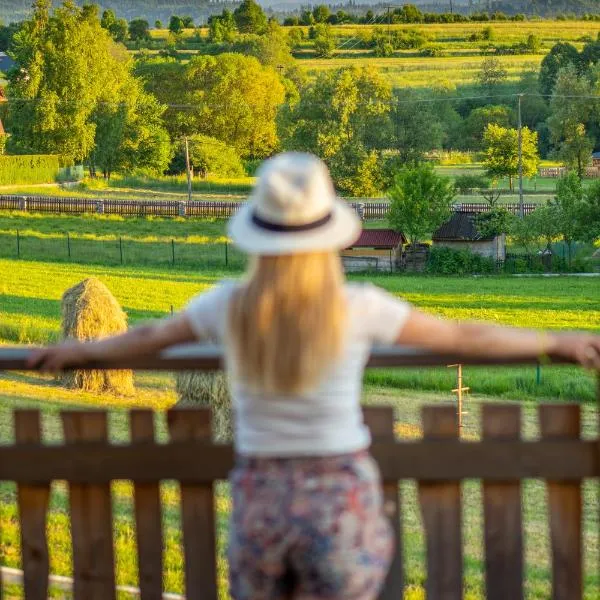 Domki Mizerna 38, na uboczu z widokiem na Tatry, Gorce, Odpocznij w naturze，位于Grywałd的酒店