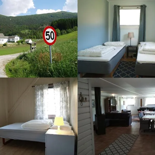 5 bedrooms, large apartment on farm, nice view and nature，位于Gausvik的酒店