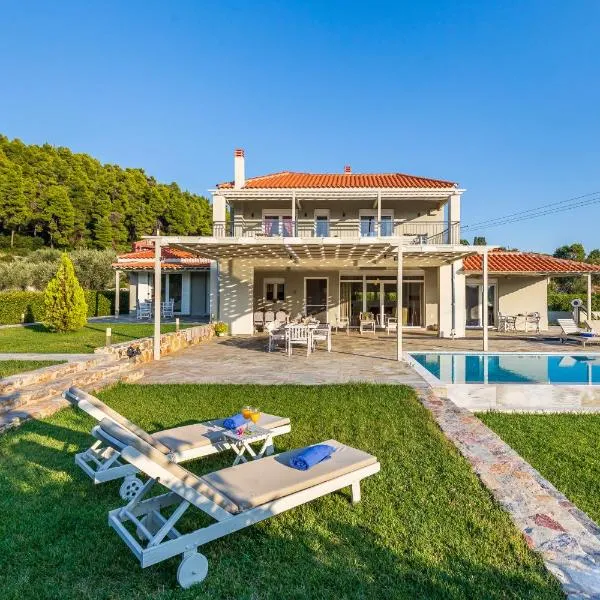 Luxury Villa with Private Pool in Skopelos, Ideal for Families, Villa Aelia by Kardous，位于Alikias的酒店