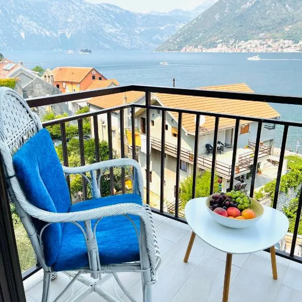 Chic sea front apartment with breathtaking Kotor Bay view，位于东兹斯托里弗的酒店