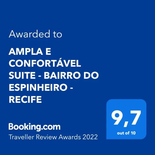 AMPLA e CONFORTÁVEL SUITE - BAIRRO DO ESPINHEIRO - RECIFE，位于累西腓的酒店