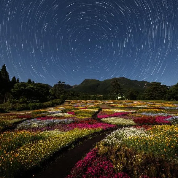 くじゅう花公園　キャンピングリゾート花と星，位于Kuju的酒店