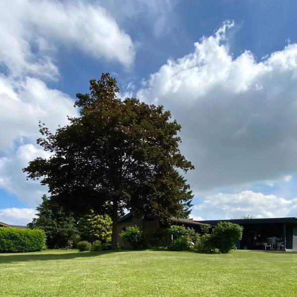 Schwedenhaus mit Holzofen & Außenkamin auf 1400m2，位于Tensbüttel-Röst的酒店